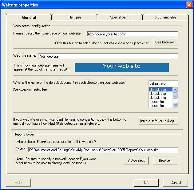 Web site properties